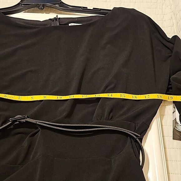 NWT David Meister black Rauched midi dress size 14 - Picture 8 of 10